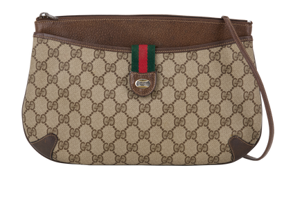 Sherry Line Shoulder Bag, &pound;395, Handbags, Beige/Brown, Canvas, Front view